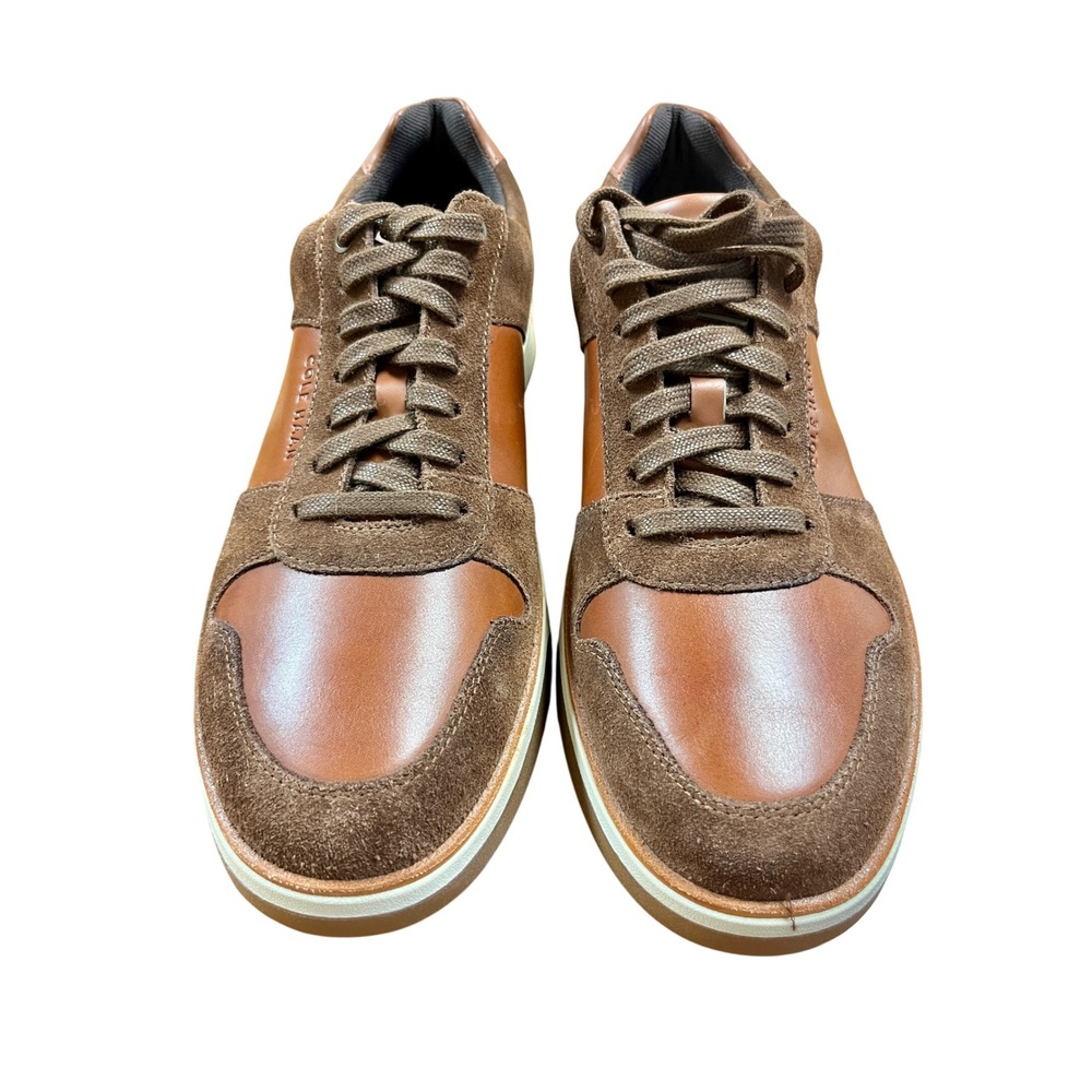 COLE HAAN Grand Crosscourt Sneakers 11 Brown Leather Suede Low Top Casual Preppy - Picture 2 of 10